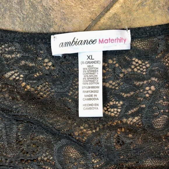 Ambiance Maternity Gray Long Sleeve Lace Sleeves Shoulders Back Size XL - Picture 9 of 11